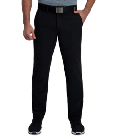 Shop Haggar The Active Series Slim-straight Fit Flat Front Urban Pant In Black