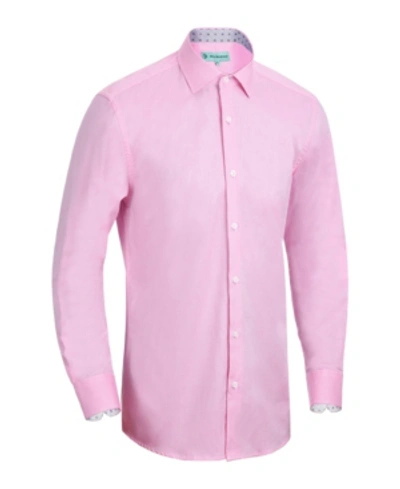 Shop Mio Marino Men's Slim-fit Cotton Dress Shirt In Pink
