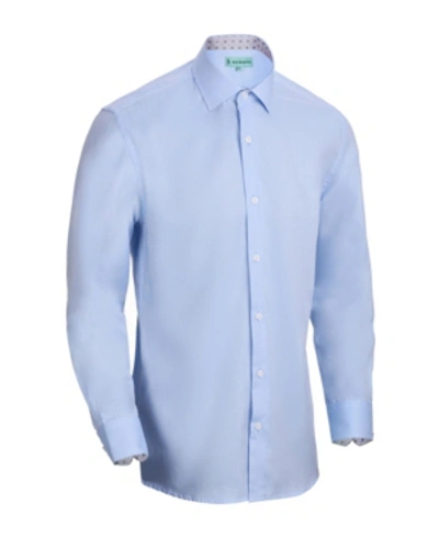 Shop Mio Marino Men's Slim-fit Cotton Dress Shirt In Blue
