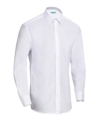 Shop Mio Marino Men's Slim-fit Cotton Dress Shirt In White