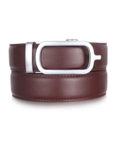 Shop Mio Marino Men's Dapper Leather Ratchet Belts In Brown