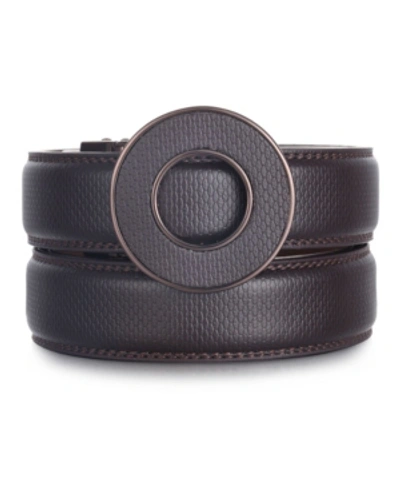 Shop Mio Marino Men's Dapper Leather Ratchet Belts In Brown