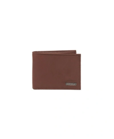 Shop Champs Men's  Leather Rfid Top-wing Wallet In Gift Box In Tan