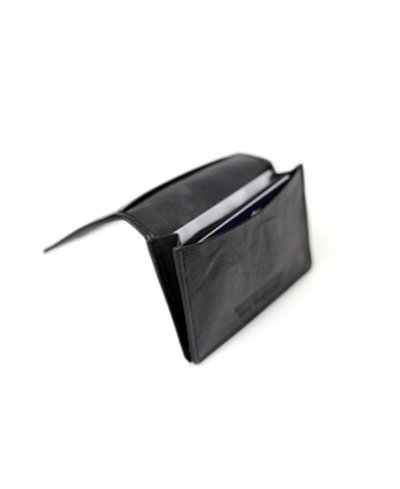 Shop Champs Men's  Genuine Leather Rfid Blocking Slim Card Holder In Black