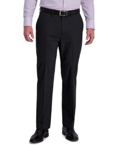 Shop Haggar J.m.  Men's 4-way Stretch Textured Grid Classic Fit Flat Front Performance Dress Pant In Charcoal