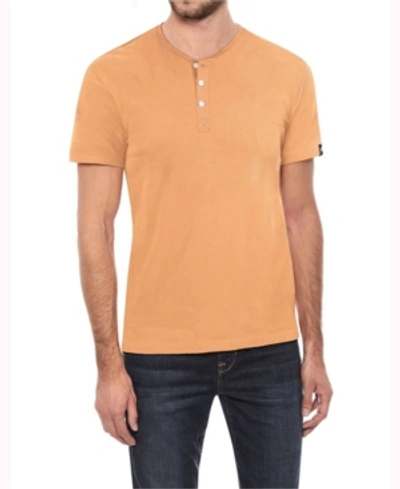Shop X-ray Men's Basic Henley Neck Short Sleeve T-shirt In Cantaloupe