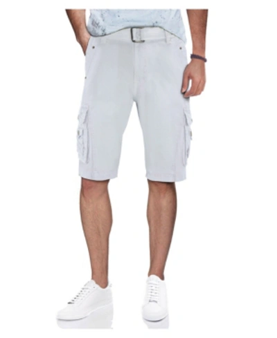 Shop X-ray Men's Belted Snap Detail Cargo Shorts In White