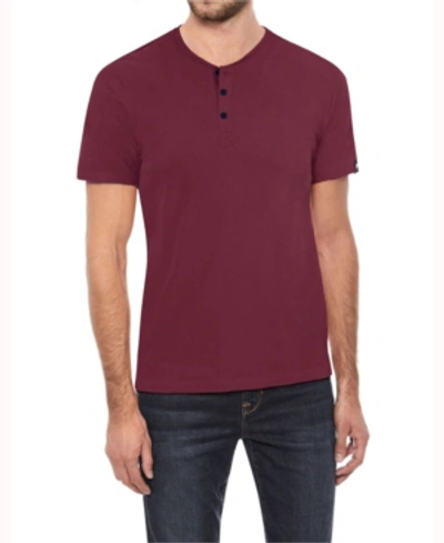 Shop X-ray Men's Basic Henley Neck Short Sleeve T-shirt In Cranberry