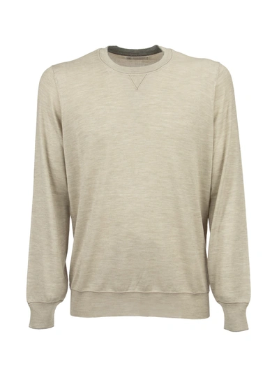 Shop Brunello Cucinelli Cashmere And Silk Sweatshirt-style Sweater In Sand