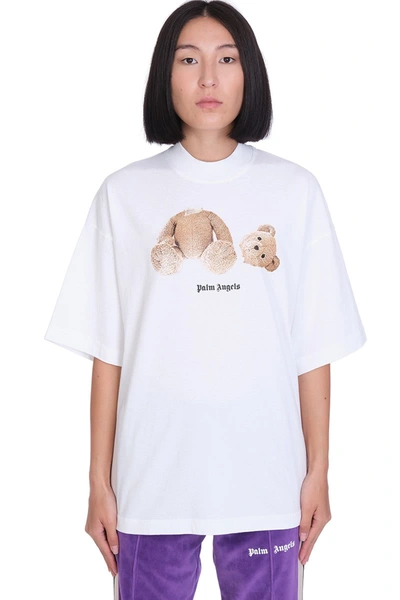 Shop Palm Angels Bear Over T-shirt In White Cotton