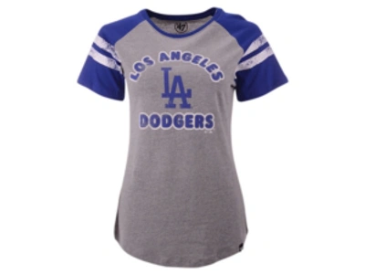 Shop 47 Brand Women's Los Angeles Dodgers Fly Out Raglan T-shirt In Gray/blue