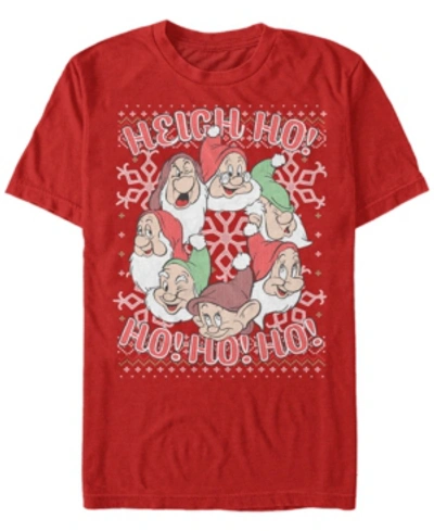 Shop Fifth Sun Men's Disney Snow White All Dwarfs Christmas Short Sleeve T-shirt In Red