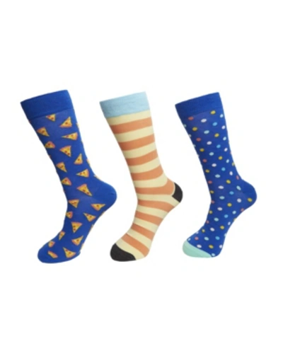 Shop Hs By Happy Socks 3-pack Pizza Socks In Medium Blu