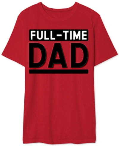 Shop Hybrid Full-time Dad Men's Graphic T-shirt In Red