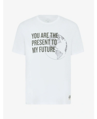 Shop Ax Armani Exchange Men's You Are The Present To My Future T-shirt In White