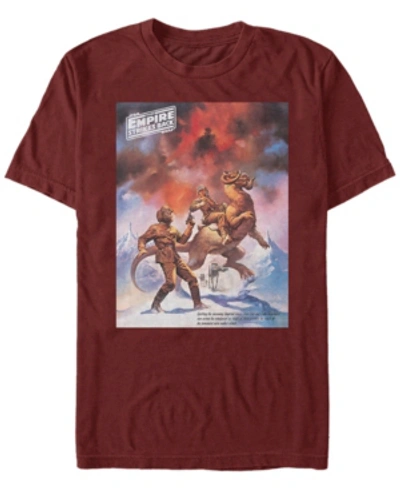 Shop Fifth Sun Men's Star Wars Empire Strikes Back Snowalker Poster Short Sleeve T-shirt In Burgundy