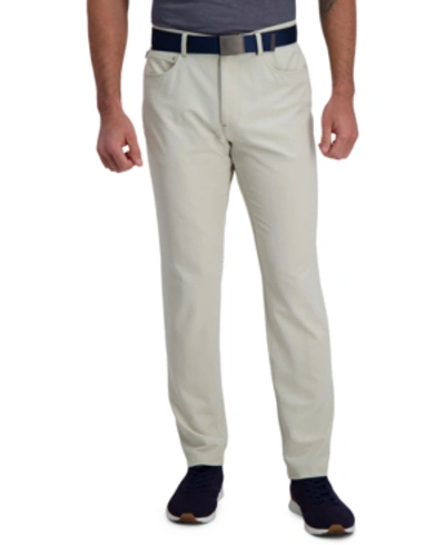 Shop Haggar The Active Series Slim Fit Flat Front 5-pocket Tech Pant In Light Beige