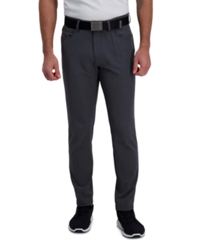 Shop Haggar The Active Series Slim Fit Flat Front 5-pocket Tech Pant In Dark Grey