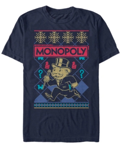Shop Monopoly Men's Christmas Style Short Sleeve T-shirt In Navy