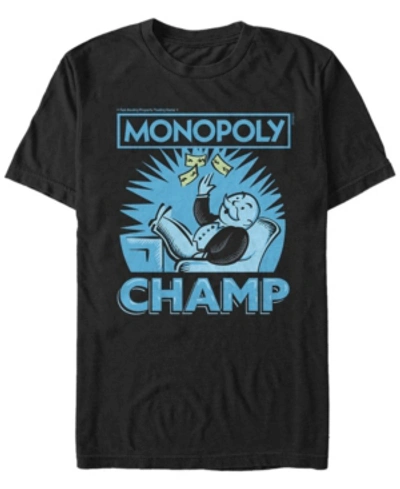 Shop Monopoly Men's Champ Money Toss Short Sleeve T-shirt In Black