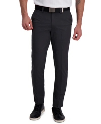 Haggar Cool Right Performance Flex Slim Fit Flat Front Pant In Dark Grey Heather