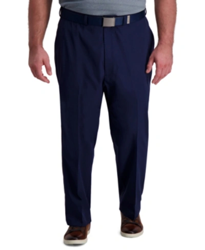 Haggar Cool Right Performance Flex Classic Fit Flat Front Pant In Navy