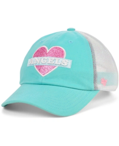 Shop 47 Brand Girls Los Angeles Angels Mermaid Heart Mvp Cap In Aqua