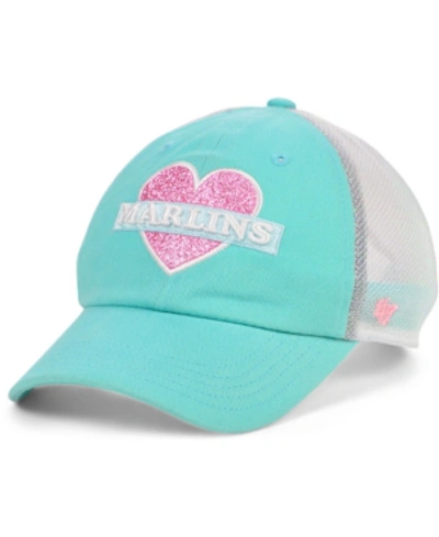Shop 47 Brand Girls Miami Marlins Mermaid Heart Mvp Cap In Aqua