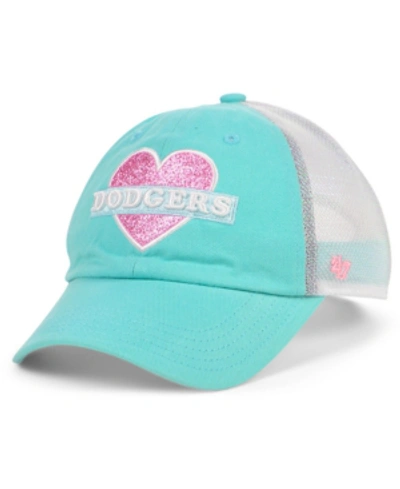 Shop 47 Brand Girls Los Angeles Dodgers Mermaid Heart Mvp Cap In Aqua