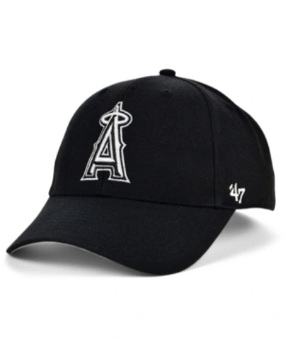 Shop 47 Brand Los Angeles Angels Black White Mvp Cap