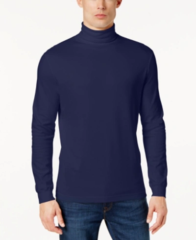 Shop Club Room Men's Solid Turtleneck Shirt, Created For Macy's In Navy