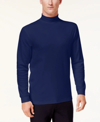 Shop Club Room Men's Solid Mock Neck Shirt, Created For Macy's In New Navy Blue