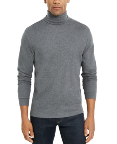 Shop Club Room Men's Solid Turtleneck Shirt, Created For Macy's In Charcoal Grey