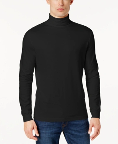 Shop Club Room Men's Solid Turtleneck Shirt, Created For Macy's In Deep Black