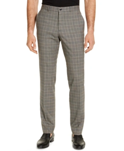 Shop Ax Armani Exchange Armani Exchange Men's Modern-fit Tan Glen Plaid Wool Suit Pants, Created For Macy's