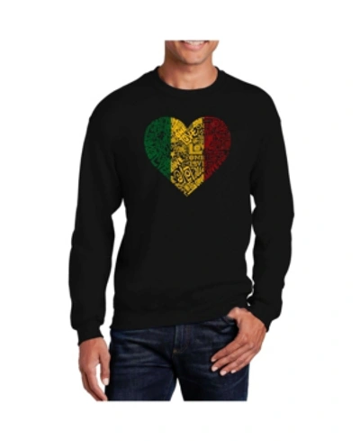 La Pop Art Men's Word Art One Love Heart Crewneck Sweatshirt In Black