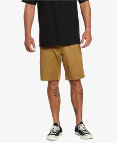 Shop Volcom Men's Frickin Chino Elastic Waist Shorts In Dark Khaki