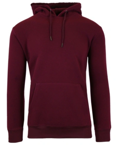 Shop Galaxy By Harvic Men's Slim-fit Fleece-lined Pullover Hoodie In Burgundy