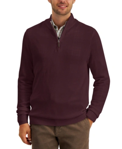 Club Room Men's Quarter-zip Textured Cotton Sweater, Created For