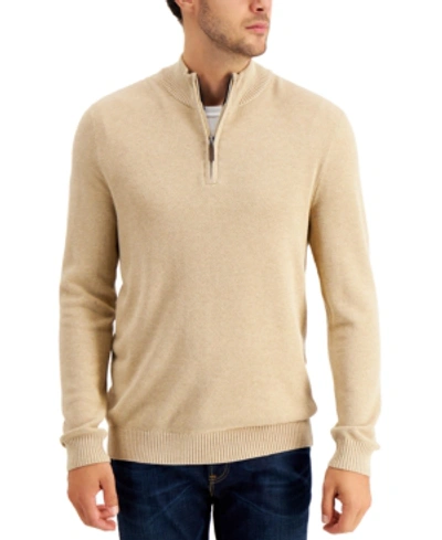 Club Room Men's Quarter-Zip Textured Cotton Sweater, Created for Macy's -  Macy's