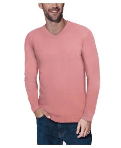 Shop X-ray Men's Basic V-neck Pullover Midweight Sweater In Dusty Rose