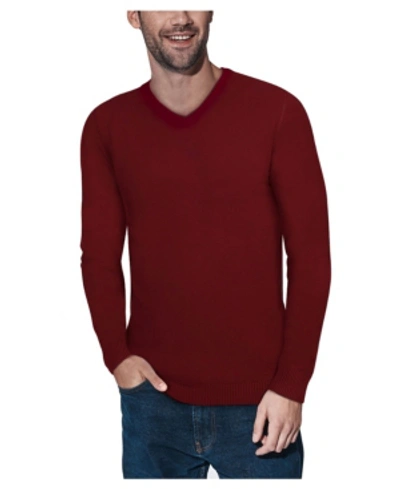 Shop X-ray Men's Basic V-neck Pullover Midweight Sweater In Scarlet