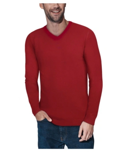Shop X-ray Men's Basic V-neck Pullover Midweight Sweater In Burgundy