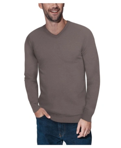 Shop X-ray Men's Basic V-neck Pullover Midweight Sweater In Chrome