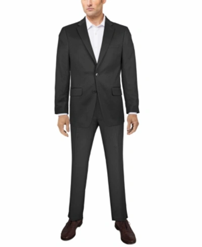 Shop Van Heusen Men's Flex Plain Slim Fit Suits In Black