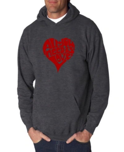 Shop La Pop Art Men's Word Art Hooded Sweatshirt In Gray