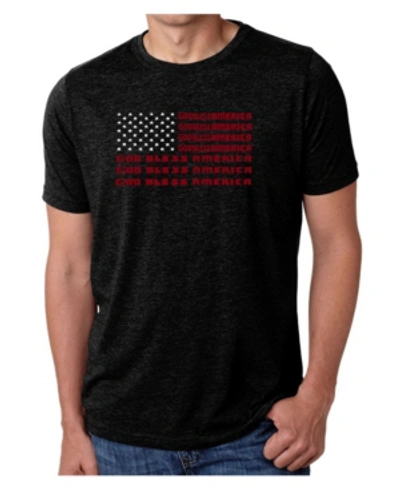 La Pop Art Men's Premium Word Art God Bless America T-shirt In Black