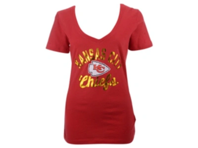 Shop 5th & Ocean Kansas City Chiefs Women's V-neck T-shirt In Red
