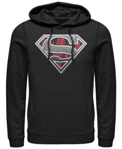 Shop Fifth Sun Men's Superman Concrete Logo Fleece Pullover Hoodie In Black