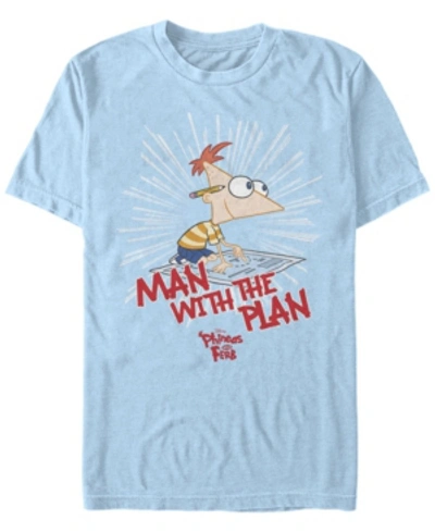 Shop Fifth Sun Men's Phineas And Ferb The Plan Man Short Sleeve T-shirt In Blue